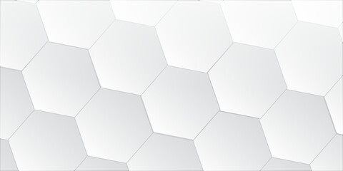 Technological hexagonal background with blue neon illumination
