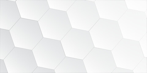 Technological hexagonal background with blue neon illumination