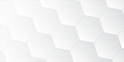 Technological hexagonal background with blue neon illumination