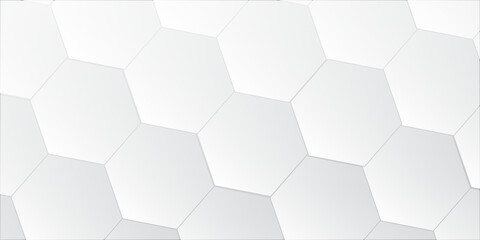 Technological hexagonal background with blue neon illumination