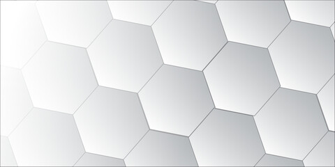 Technological hexagonal background with blue neon illumination