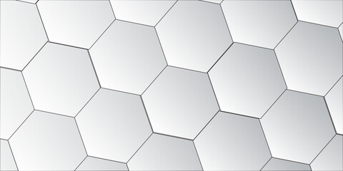 Technological hexagonal background with blue neon illumination