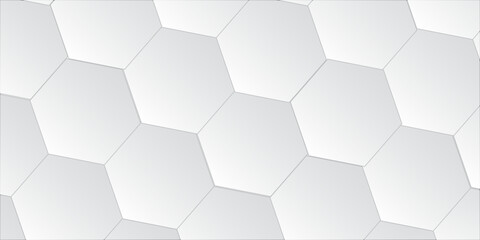 Technological hexagonal background with blue neon illumination