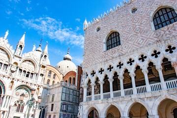 view to san marco cathedral and the doges palace in Venice - 761257627