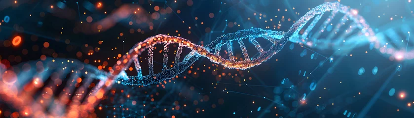 Foto op Aluminium DNA helix visualization, representing the cutting-edge field of genetics. © Chomphu
