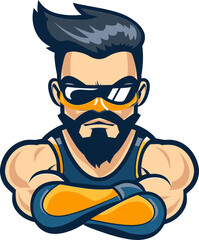 Dynamic Diplomat Mascot Vector Logo for Brand Harmony