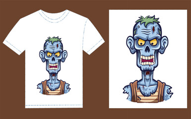 Scary ghost face t shirt design with mock design, big teeth t-shirt design