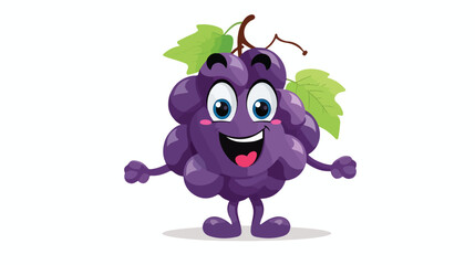 Grape cartoon character with facial expression illus