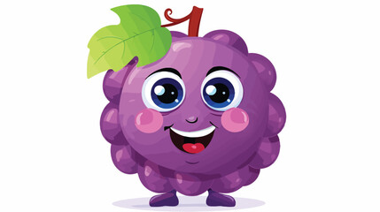Grape cartoon character with facial expression illus