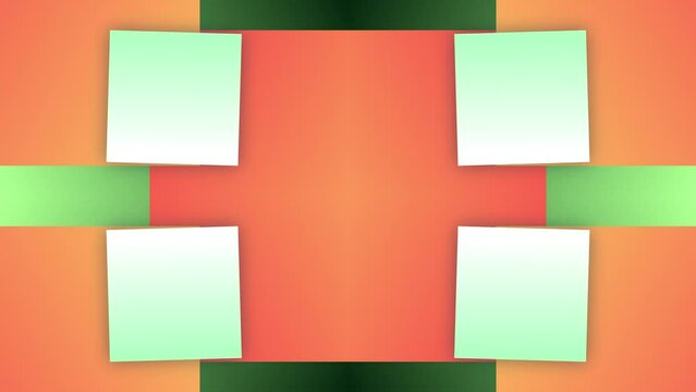 Block linear rectangle square shape seamless animation motion background geometric mirror overlay colour orange green