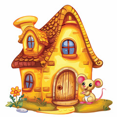 Mouse House Clipart isolated on white background