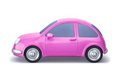 Purple car isolated on white background. Clipping path included