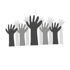 illustration of freedom to raise hands