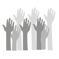 illustration of freedom to raise hands