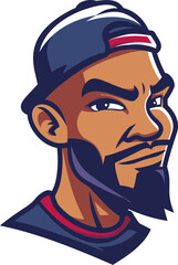 Gallant Guardian Man Mascot Vector Logo Defending Your Brand's Honor