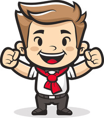 Vigilant Vanguard Man Mascot Vector Logo Watching Over Your Brand's Success