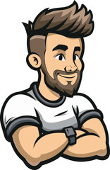 Courageous Commander Man Mascot Vector Logo Leading Your Brand's Charge