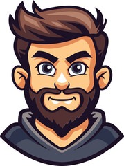 Courageous Commander Man Mascot Vector Logo Leading Your Brand's Triumph