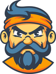 Dauntless Dynamo Man Mascot Vector Logo Energizing Your Brand's Essence