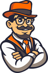 Dynamic Dude Mascot Vector Logo Infusing Dynamism into Your Brand