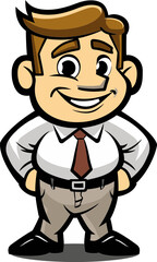 Fototapeta premium Spirited Strategist Man Mascot Vector Logo Crafting Your Brand's Path