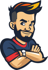 Heroic Herald Man Mascot Vector Logo Spreads Triumph for Your Brand