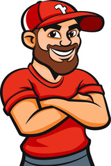 Dynamic Dude Man Mascot Vector Logo Infusing Dynamism into Your Brand