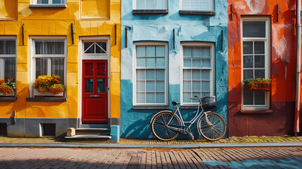 Pedaling Through History: Ancient Architecture in Amsterdam's Colors. Generative AI - 761264625