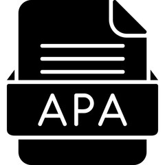APA File Format Vector Icon Design - obrazy, fototapety, plakaty