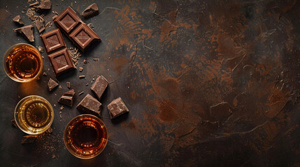 Rustic Elegance Dark Chocolate Whisky Tasting - obrazy, fototapety, plakaty