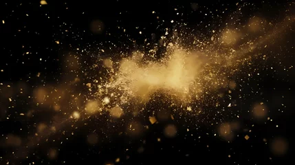 Fotobehang Abstract image of golden powder splash © ma