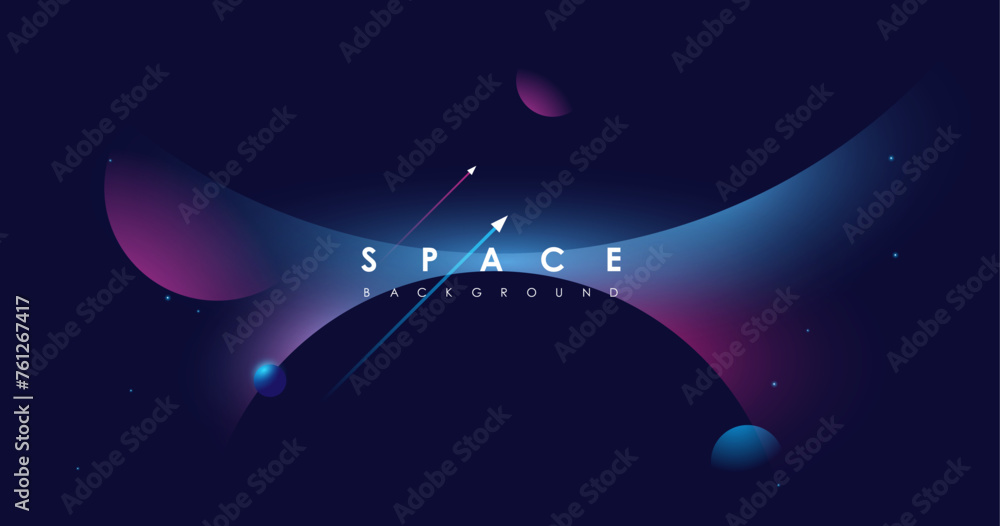 Poster universe background for presentation design. brochure template with space elements. minimalistic col