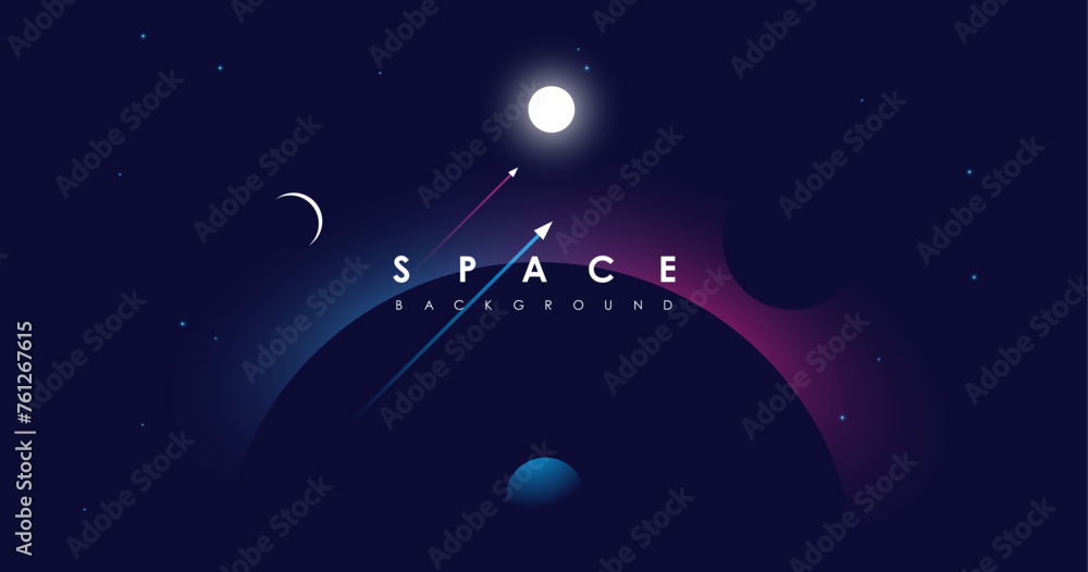 Poster universe background for presentation design. brochure template with space elements. minimalistic col