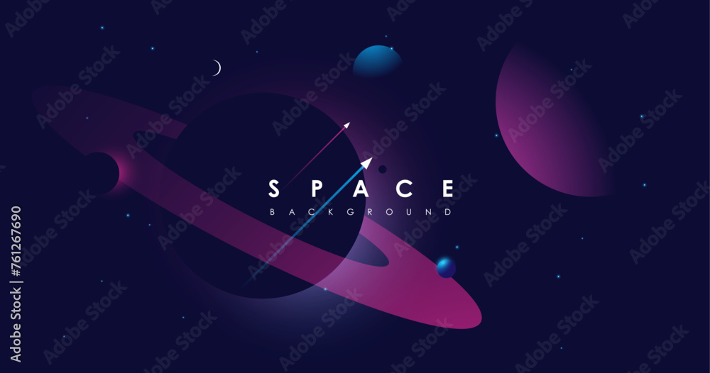Poster universe background for presentation design. brochure template with space elements. minimalistic col