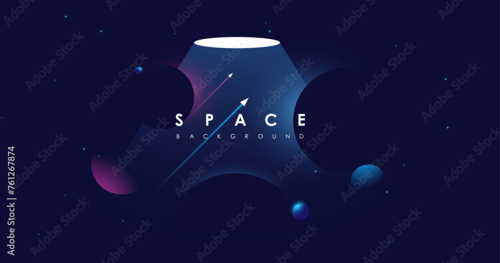 Poster universe background for presentation design. brochure template with space elements. minimalistic col