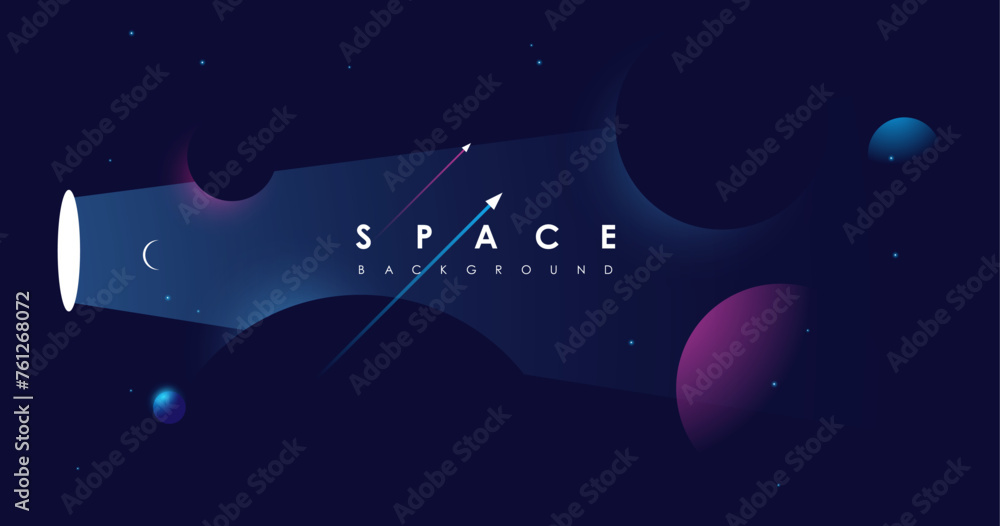 Poster universe background for presentation design. brochure template with space elements. minimalistic col