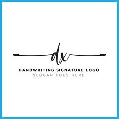 Fototapeta premium DX initials Handwriting signature logo. DX Hand drawn Calligraphy lettering Vector. DX letter real estate, beauty, photography letter logo design.