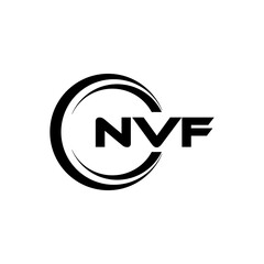 NVF letter logo design with white background in illustrator, cube logo, vector logo, modern alphabet font overlap style. calligraphy designs for logo, Poster, Invitation, etc.