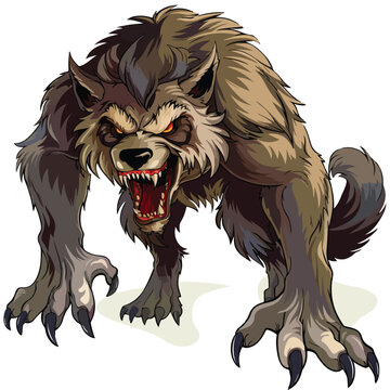 Scary Werewolf Clipart isolated on white background