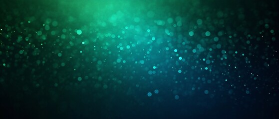 Obraz premium Blue and Green Bokeh Lights on Dark