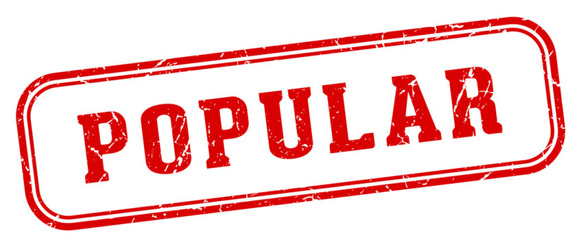 popular stamp. popular rectangular stamp on white background