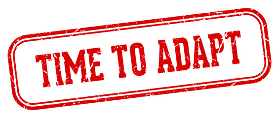 time to adapt stamp. time to adapt rectangular stamp on white background