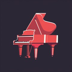 Flat vector logo of a piano