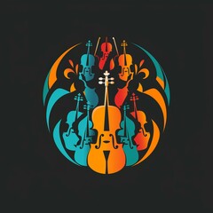 Flat vector logo of a symphony orchestra