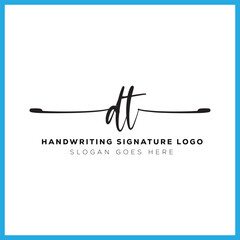 Fototapeta premium DT initials Handwriting signature logo. DT Hand drawn Calligraphy lettering Vector. DT letter real estate, beauty, photography letter logo design.