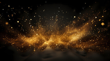 Abstract image of golden powder splash