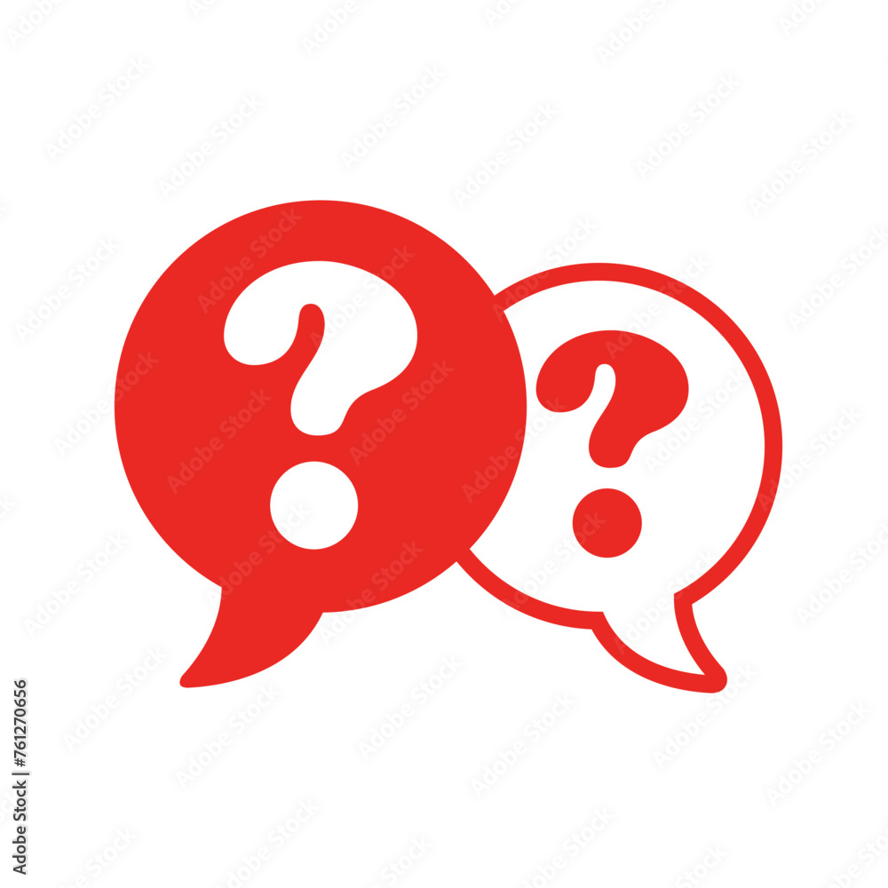 Poster vector bubbles with question mark. question icons isolated on white.