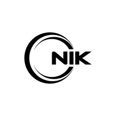 NIK letter logo design with white background in illustrator, cube logo, vector logo, modern alphabet font overlap style. calligraphy designs for logo, Poster, Invitation, etc. - obrazy, fototapety, plakaty