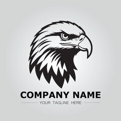 Eagle symbol logo company vector image. illustration of silhouette head eagle