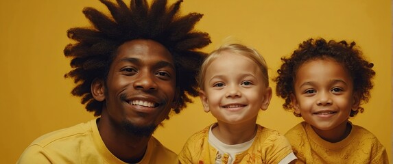 National siblings Day. Black children smiling happily.